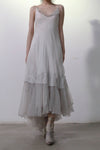 Marc Le Bihan Knitted Frill Tulle Dress Collection Two-layer Tulle French Handmade MLB-2104-BC GLACIER Glacier 2104